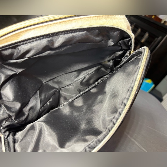 Lancôme Black Logo Cosmetic Pouch Dual Compartment NWOT - Picture 3 of 8